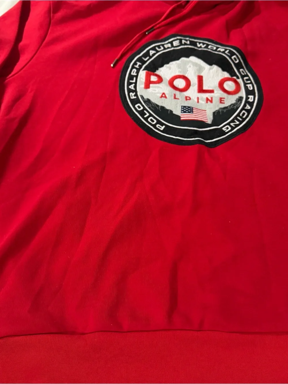 Polo Ralph Lauren Double Knit Tech Hoodie Red World Cup Alpine Racing Size 2XL